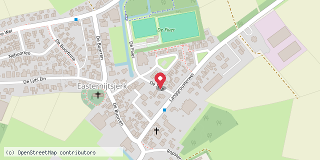 Een kaart met de locatie van Minibieb Oosternijkerk