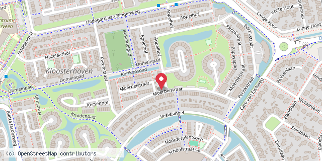 Een kaart met de locatie van Minibieb appelhof