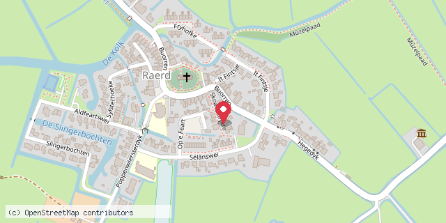Een kaart met de locatie van Minibieb Raerd