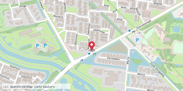 Een kaart met de locatie van Th.F. de Jong