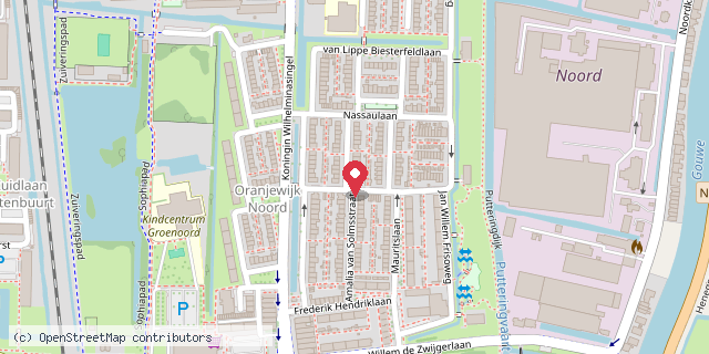 Een kaart met de locatie van Esther’s minibieb