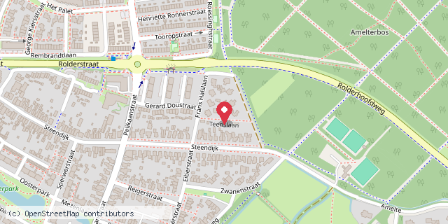 Een kaart met de locatie van Teentje
