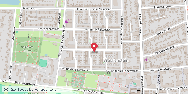 Een kaart met de locatie van Evelien van Leth