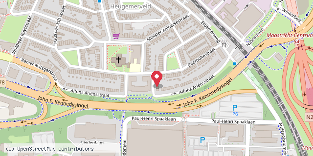 Een kaart met de locatie van Esther Baars