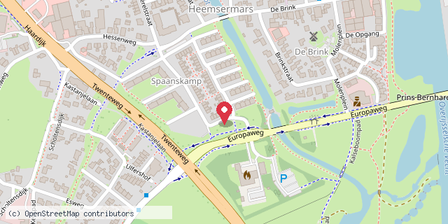 Een kaart met de locatie van Minibieboelenveer