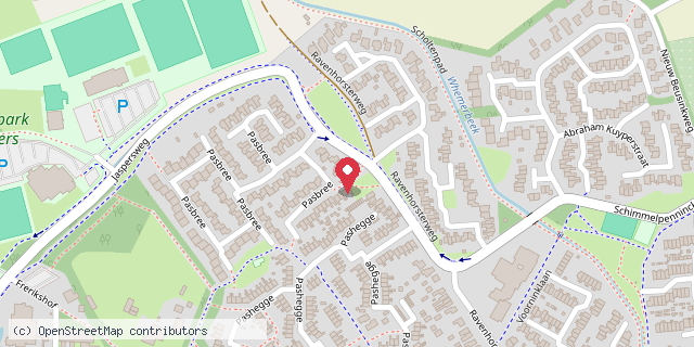 Een kaart met de locatie van Minibieb De Tulp