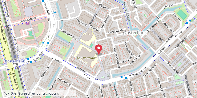 Een kaart met de locatie van Minibieb en zwerfstation Valencia