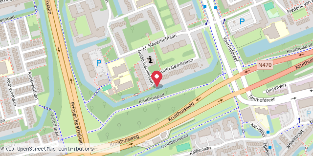 Een kaart met de locatie van Mariska's minibieb