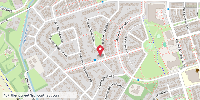 Een kaart met de locatie van Christina Bode