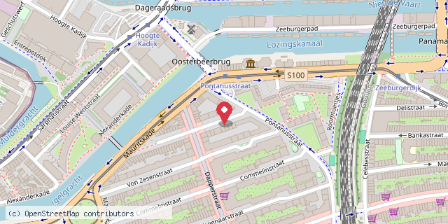 Een kaart met de locatie van Minibieb Pieter Vlaming