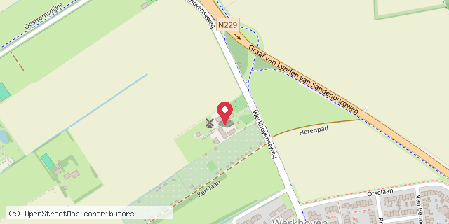 Een kaart met de locatie van Leny Visser