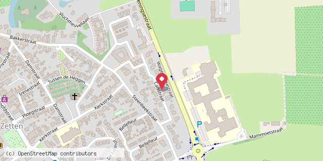 Een kaart met de locatie van Wilma de Goeij
