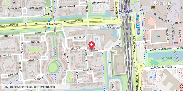Een kaart met de locatie van Villa Passie