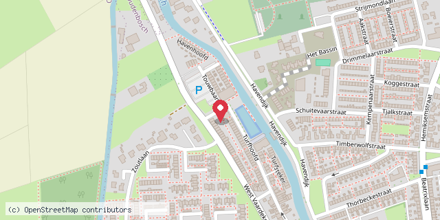 Een kaart met de locatie van C.P.Jongste