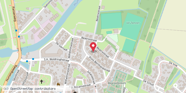 Een kaart met de locatie van Minibieb Zoutkamp