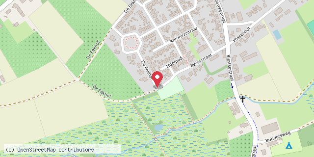 Een kaart met de locatie van Sanne