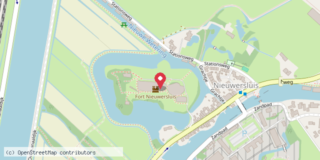 Een kaart met de locatie van Fort Nieuwersluis