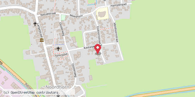 Een kaart met de locatie van Dörpsbieb