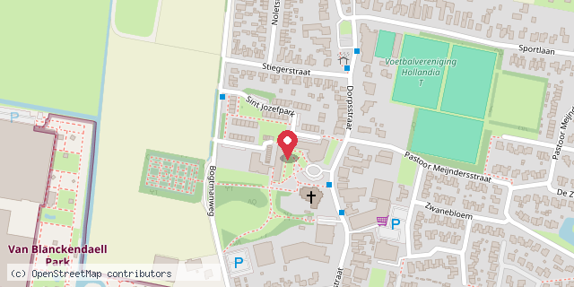 Een kaart met de locatie van Sint Jozefpark