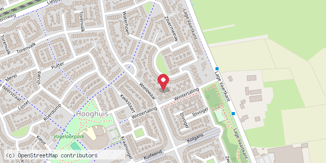 Een kaart met de locatie van -ROOD met WITTE stippen-