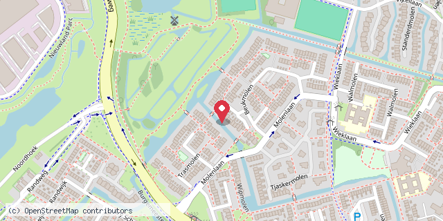 Een kaart met de locatie van Karin en Daan van Holten