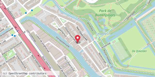 Een kaart met de locatie van M. Rienks-Doesburg