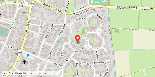 Een kaart met de locatie van Minibieb 't Hoekje
