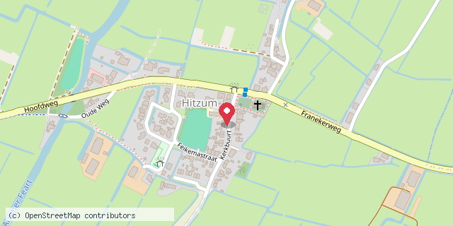 Een kaart met de locatie van Letterfretter Hitzum