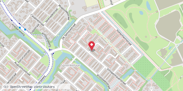 Een kaart met de locatie van Miriam Frijns Smit