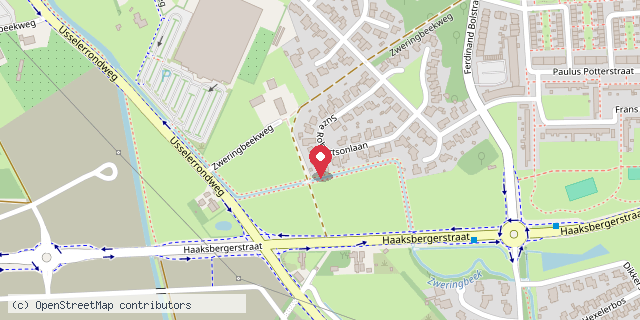 Een kaart met de locatie van De Rare Kwast
