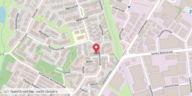 Een kaart met de locatie van Minibieb de Planeet