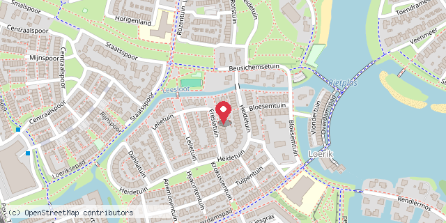 Een kaart met de locatie van Sabine