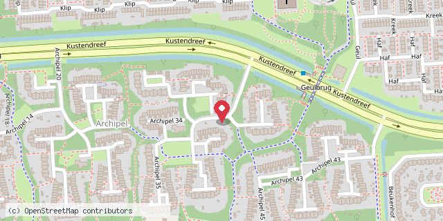 Een kaart met de locatie van Archipel 32