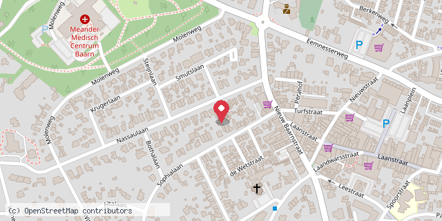 Een kaart met de locatie van Christelijke Gereformeerde Adventkerk Baarn