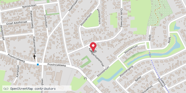 Een kaart met de locatie van Magda Kuiper