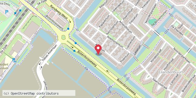 Een kaart met de locatie van Kinder Minibieb