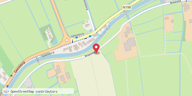 Een kaart met de locatie van Minibieb Breeveld