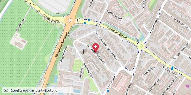 Een kaart met de locatie van Margriet de Koning
