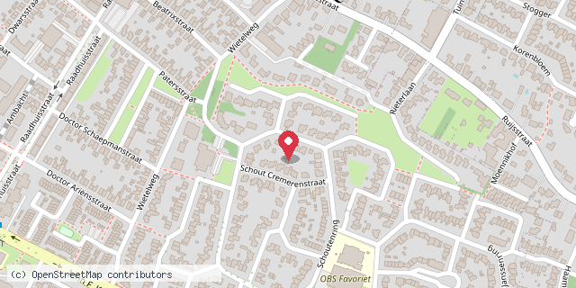 Een kaart met de locatie van Mieke Severius