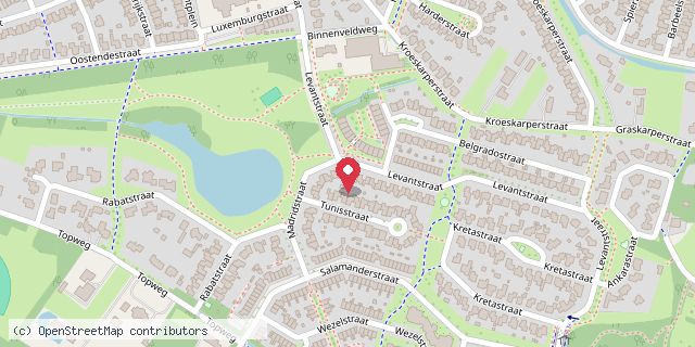 Een kaart met de locatie van Petra's minibieb