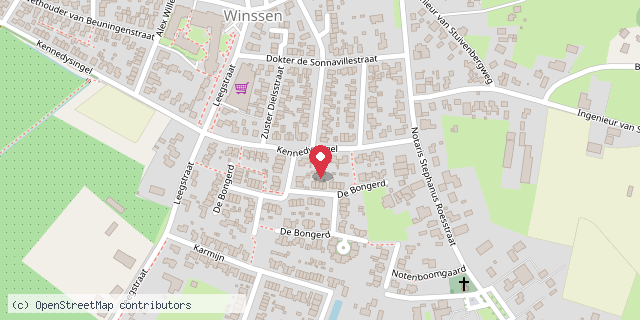 Een kaart met de locatie van Miriam verburg