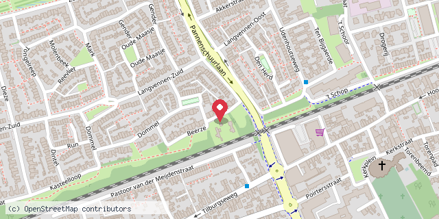 Een kaart met de locatie van MiniBieb Beerze