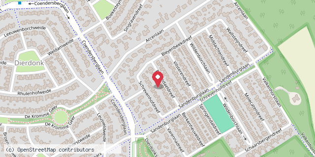 Een kaart met de locatie van Marco en Malona Beekmans