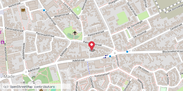 Een kaart met de locatie van Margo Akkermans