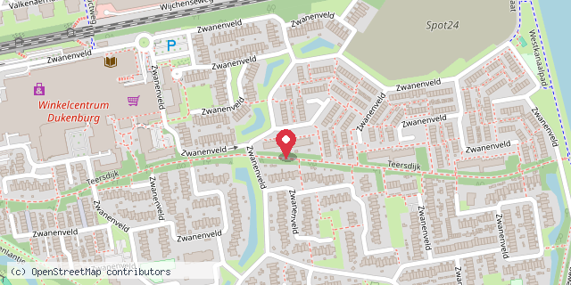 Een kaart met de locatie van Kinderminibieb T' Zwaantje