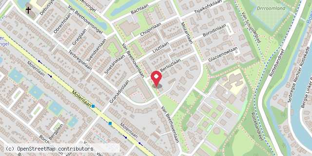 Een kaart met de locatie van VVE Berliozlaan