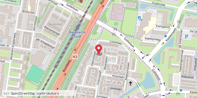 Een kaart met de locatie van Marjolein Bijl