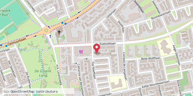 Een kaart met de locatie van Martine Musch