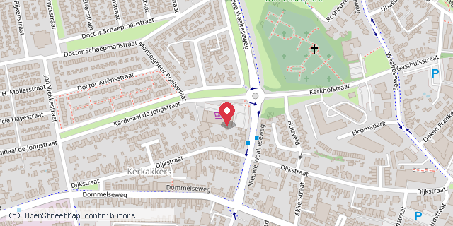 Een kaart met de locatie van Kerkakkers-1