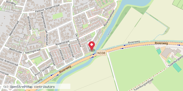 Een kaart met de locatie van Familie Kummer
